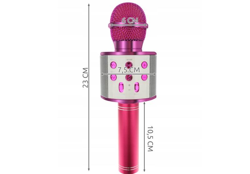 WSTER WS-858 Karaoke bluetooth mikrofon tmavě růžový